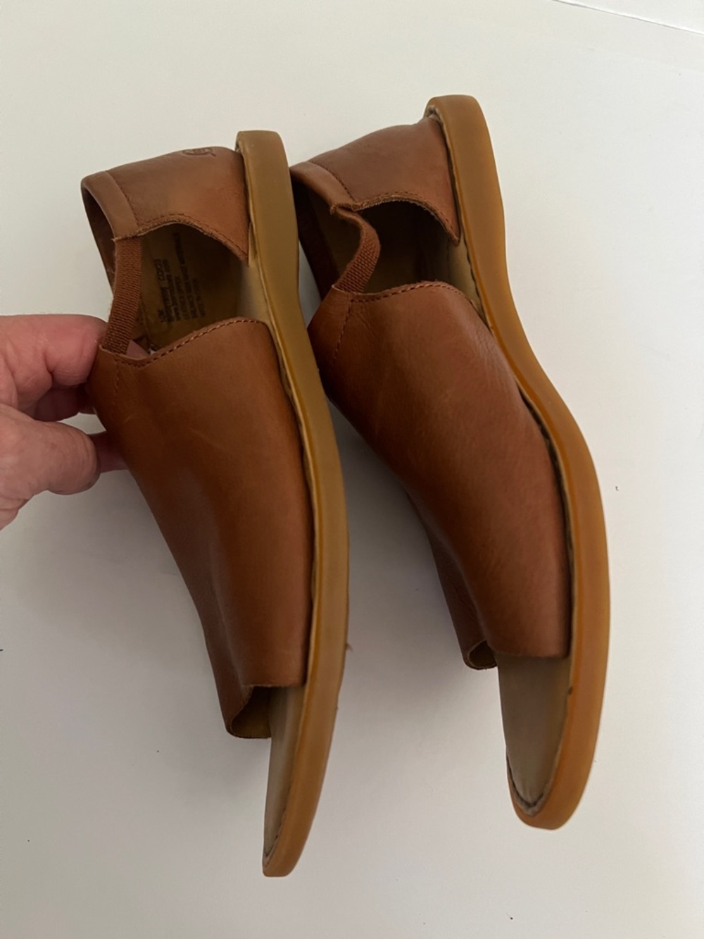 Born Cognac Leather Open-Toe Slingback Sandals - Picture 4 of 6